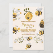 Cute Honey Bee Yellow Floral Greeneral Baby shower Kaart (Voorkant)