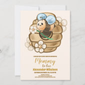 Cute Honey Bee Yellow Floral Greeneral Baby shower Kaart (Voorkant)