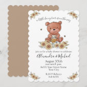 Cute Honey Beer Baby met bijen en bloemen Kaart (Voorkant / Achterkant)