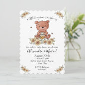 Cute Honey Beer Baby met bijen en bloemen Kaart (Staand voorkant)