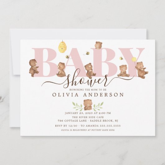 Cute Honey Beer Baby shower Kaart (Voorkant)