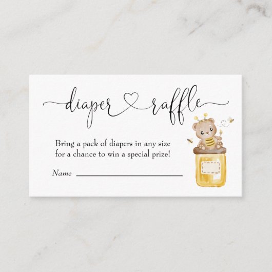 Cute Honey Beer Diaper Raffle Ticker Informatiekaartje (Voorkant)