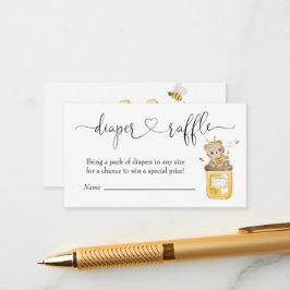 Cute Honey Beer Diaper Raffle Ticker Informatiekaartje
