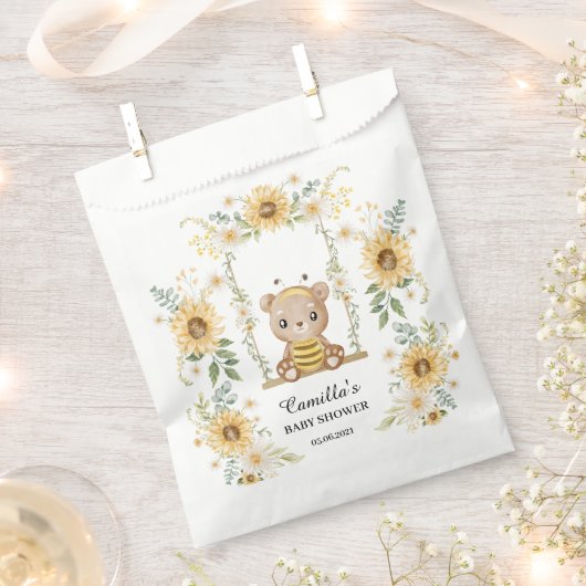 Cute Honey Beer met zonnebloemen Bedankzakje (Geknipt)