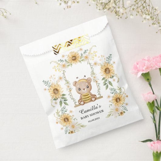 Cute Honey Beer met zonnebloemen Bedankzakje (Gezegeld)