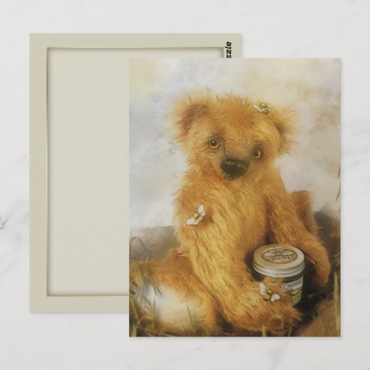 Cute Honey Beer Teddy Briefkaart (Voorkant / Achterkant)