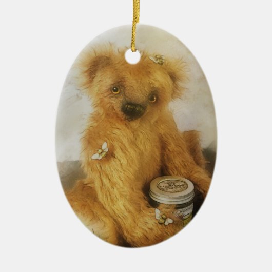 Cute Honey Beer Teddy Personalized Keramisch Ornament (Voorkant)