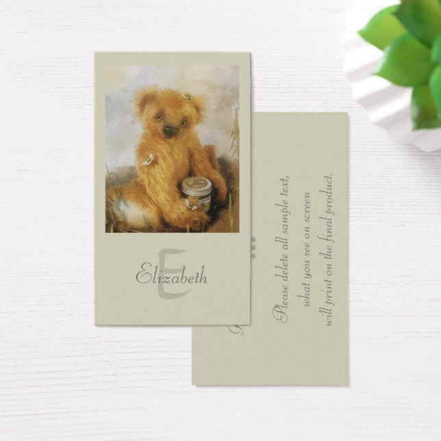 Cute Honey Beer Teddy Personalized Visitekaartjes (Bureau)
