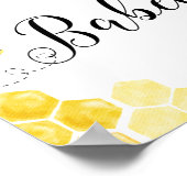 Cute Honey Bees Baby shower Floral Welcome Sign Poster (Hoek)