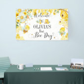 Cute Honey Bees Eerste 1e 2e Verjaardag Achtergron Spandoek (Beurs)