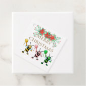 Cute Honey Bees Gold Merry kerst Bedankjes Labels (In situ)