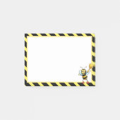 Cute Honey Bumblebee op Black & Yellow Post-it® Notes (Voorkant)
