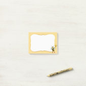 Cute Honey Bumblebee op Post-it Notes (Op bureau)