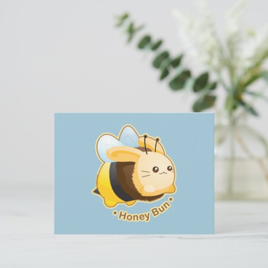 Cute Honey Bun Bunny Briefkaart (Staand voorkant)