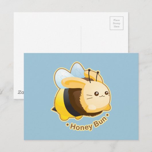 Cute Honey Bun Bunny Briefkaart (Voorkant / Achterkant)