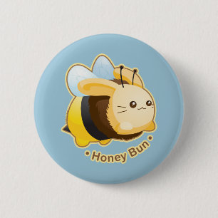 Cute Honey Bun Bunny Ronde Button 5,7 Cm