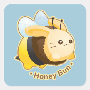 Cute Honey Bun Bunny Vierkante Sticker