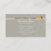 Cute Honey Happy Teddy Bear Jar Honeycomb Visitekaartje (Achterkant)