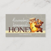 Cute Honey Happy Teddybeer Pot Honingraat Visitekaartje (Voorkant)