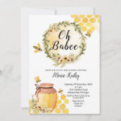 Cute Honey Sweet as Can Bee Baby shower Invitation Kaart (Voorkant)