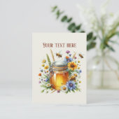 Cute honey vendors add name message  briefkaart (Staand voorkant)