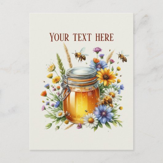 Cute honey vendors add name message  briefkaart (Voorkant)