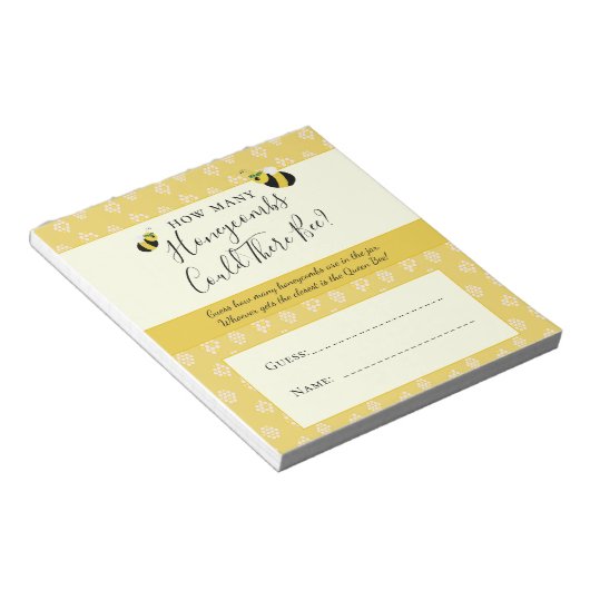 Cute Honeybee Baby shower Honeycombi Guessing Game Notitieblok (Schuin)
