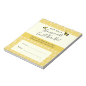 Cute Honeybee Baby shower Honeycombi Guessing Game Notitieblok (Linkerzijde)