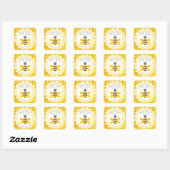 Cute Honeybee Honeycomb Black and Yellow Stickers (Vel)