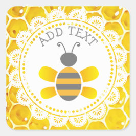 Cute Honeybee Honeycomb Black and Yellow Stickers