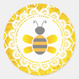 Cute Honeybee Honeycomb Black and Yellow Stickers