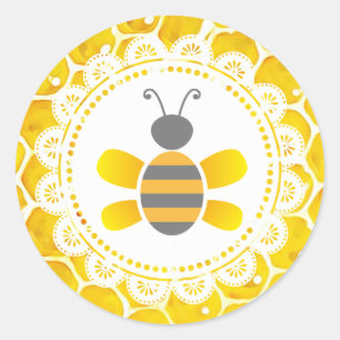 Cute Honeybee Honeycomb Black and Yellow Stickers