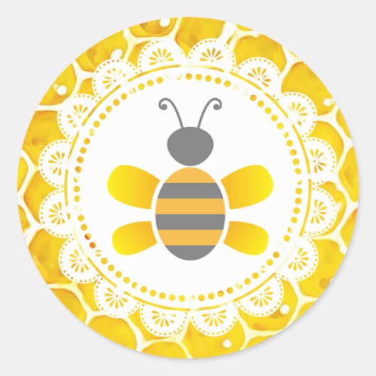 Cute Honeybee Honeycomb Black and Yellow Stickers (Voorkant)
