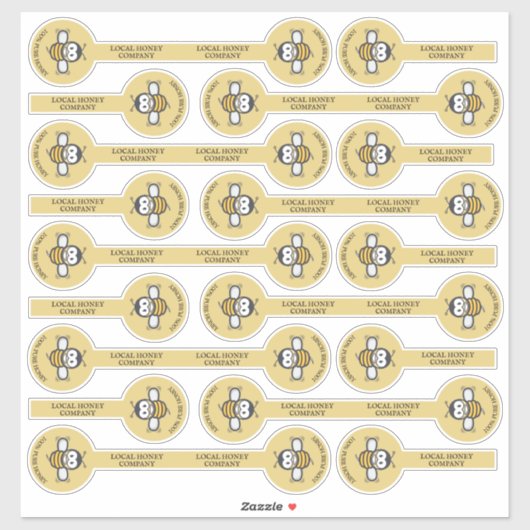 Cute Honeybee Logo Top Security Sticker (Vel)