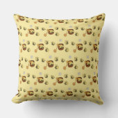 Cute Honeybee with Sweet Honey Throw Pillow Kussen (Voorkant)