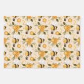 Cute Honeybees Honeycomb Inpakpapier Vel (Voorkant 2)