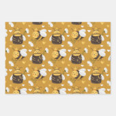 Cute Honeybees Honeycomb Inpakpapier Vel (Voorkant)