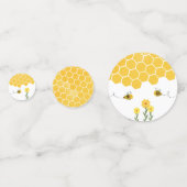 Cute Honeycomb en Waterverf Bijen Baby shower Confetti (Achterkanten)