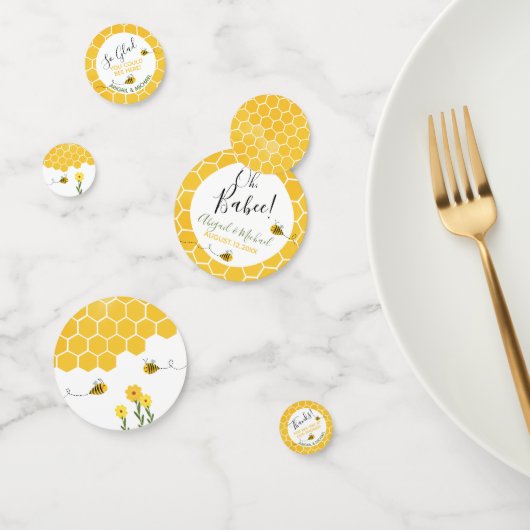 Cute Honeycomb en Waterverf Bijen Baby shower Confetti (Groep)