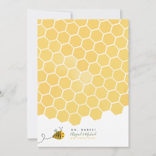 Cute Honeycomb Waterverf Bumble Bee Baby shower Kaart (Achterkant)