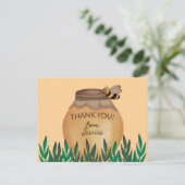 Cute Honeypot en Bumblebee Baby shower Hartelijk d Briefkaart (Staand voorkant)