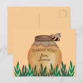 Cute Honeypot en Bumblebee Baby shower Hartelijk d Briefkaart (Voorkant / Achterkant)