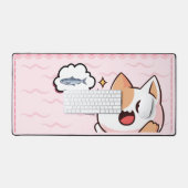 Cute Hongerige Kat Bureaumat (Keyboard & Muis)