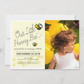 Cute Honing Bij Geel Kinderen Foto Verjaardagsfees Kaart (Voorkant)