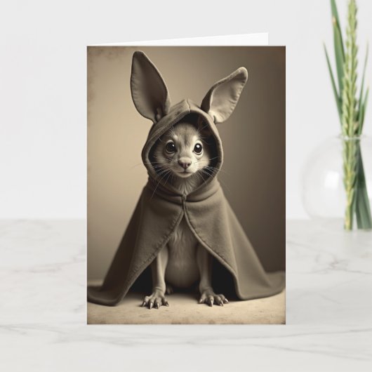 Cute Hooded Creature Portrait Card Kaart (Voorkant)