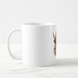 Cute Hoogland Koe Bril Roze Strik Vintage Kunst_ Koffiemok
