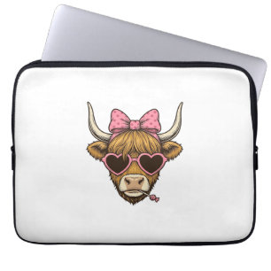 Cute Hoogland Koe Hart Bril Vintage T-shirt Desi Laptop Sleeve