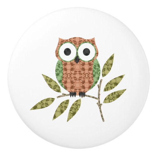 Cute Hoot Owl Ceramic Knob Keramische Knop (Voorkant)