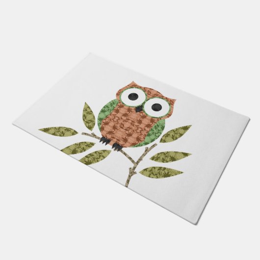 Cute Hoot Owl Dep Deurmat (Schuin)