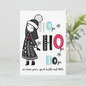 Cute HOpe for Peace Hugs Kerstmis 2020 Modern Kaart (Staand voorkant)